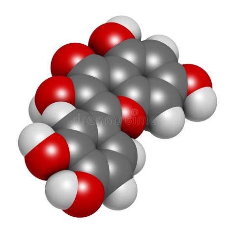 quercetin flavonoid molecule structural chemical formula  stock