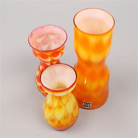 VASER 3 St Elme Glasbruk 1960 70 Tal Glas Konstglas Auctionet