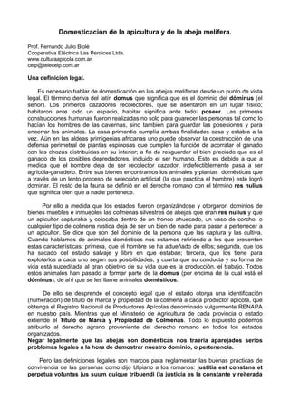 07 Domesticacion Apicultura Abeja Melifera PDF