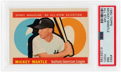 Hake S Topps Mickey Mantle All Star Psa Nm Oc