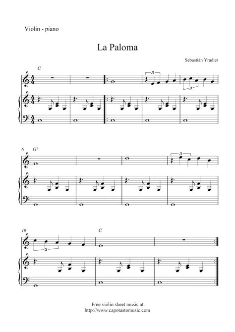 Easy Sheet Music For Beginners: Free violin and piano sheet music, La ...