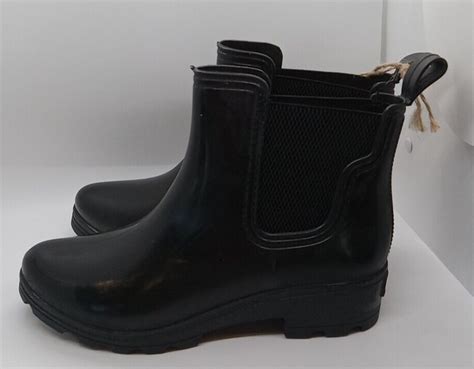 Seven 7 Halifax Black Chelsea Rain Boots Pull On Bootie Womens Us Size 8 New Ebay