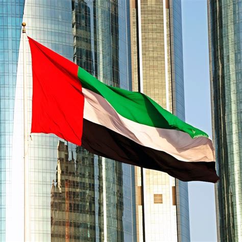 United Arab Emirates Uae National Flag Waves On Air In Travel Off Path