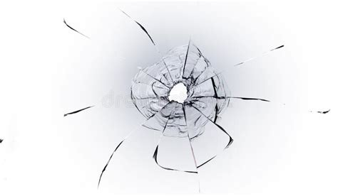 Cracks In The Glass Broken Glass Hole From The Bullet Stock Image Image Of Smash Crash 241725329