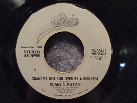 45 Rpm 7 Record Elmo And Patsy Grandma Got Run Over By A Reindeer Epic