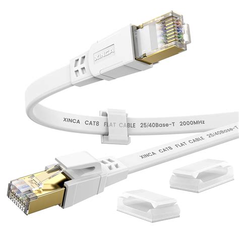 Xinca Cat Ethernet Cable Lnternet Network Flat Patch Cord Ft White