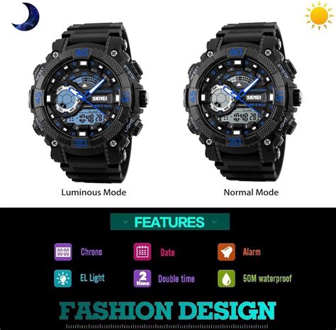 TONSHEN Sport Montre Bracelet Hommes Garçon Digital 50M Etanche LED