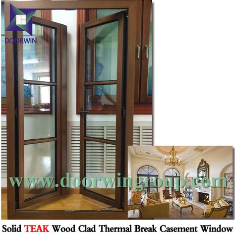 Aluminium Tilt Turn Inward Opening Window With Teak Oak Wood