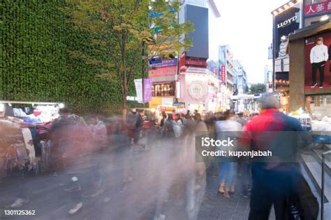 people wander   walking street   myeongdong shopping street