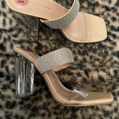 Olivia Kate Shoes Olivia And Kate Nude Heels With Clear Heel And Rhinestone Poshmark