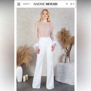 Nadine Merabi Pants Jumpsuits Nadine Merabi Amelia White Jumpsuit