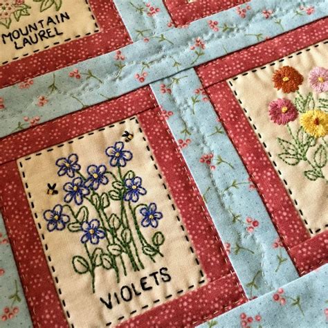 Pattern Wildflower Sampler Quilt Sewing Patterns Crewel