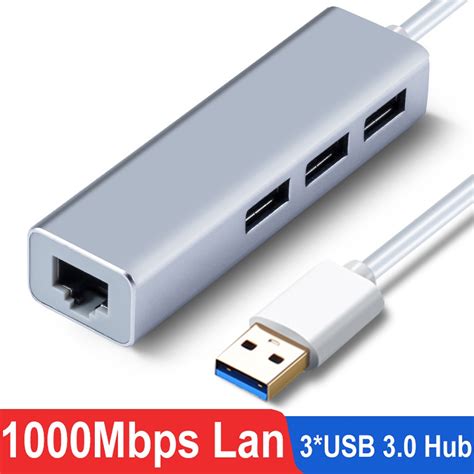 USB C Ethernet HUB USB 3.0 2.0 to RJ45 Hub 100/1000Mbps Ethernet ...