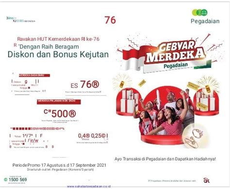 Semarakkan HUT Ke 76 RI Pegadaian Berikan Promo Cashback Hingga 45