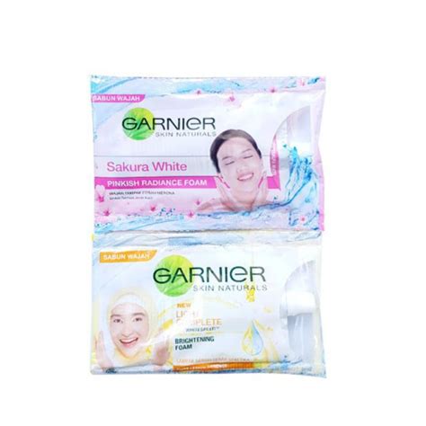 Jual Sachet GARNIER Sakura White Pinkish Glow Foam 9ml Sabun Wajah