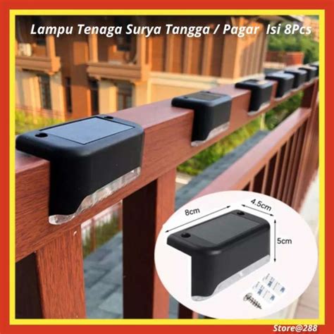 Promo Lampu Pagar Tangga Taman Tenaga Surya SolarCell Panel Sudut Jalan