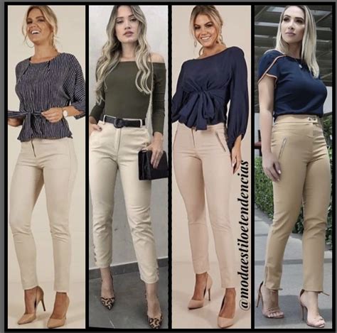 Look Calça Bege Vestidos estilosos Calca bege Looks