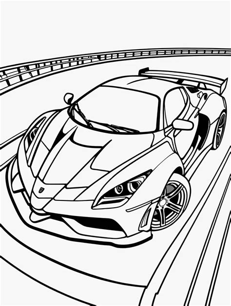 Sport Car Coloring Page With Spoiler On Track Muse Ai