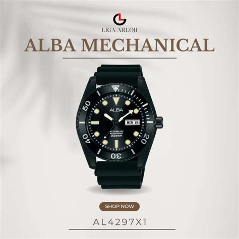 Jual Alba Al4297x1 Jam Tangan Automatic Alba Mechanical Pria Black