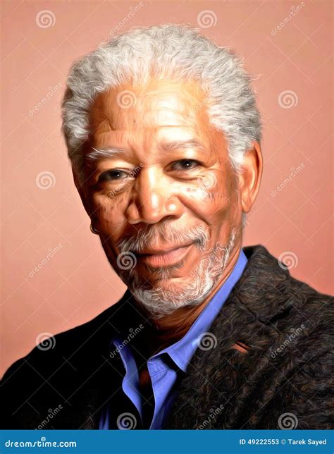 Morgan Freeman Portrait Digital Painting Editorial Photo