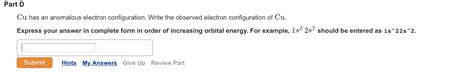 Solved Cu has an anomalous electron configuration. Write the | Chegg.com