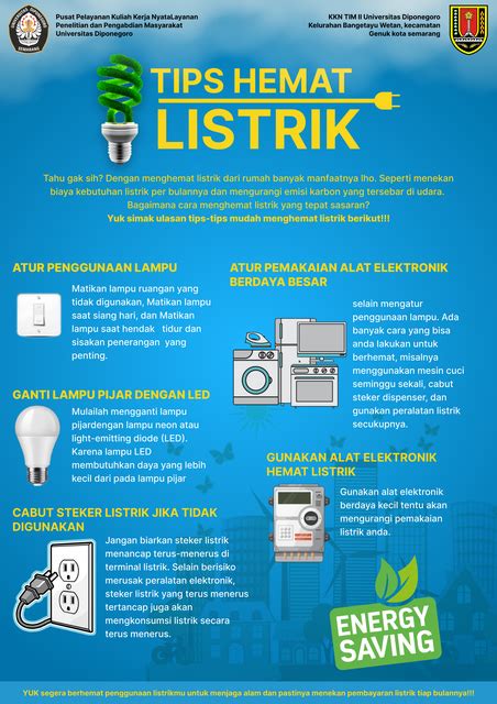 Kkn Tim Ii Undip Edukasi Bagi Masyarakat Yang Belum Paham Tentang Cara Hemat Energi Listrik