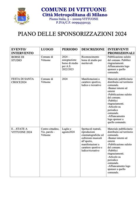 Vittuone Il Comune Cerca Sponsor Per Finanziare Le Iniziative Che Si