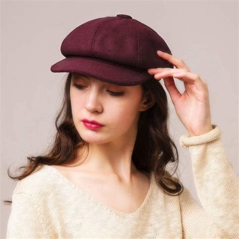 Womens Newsboy Cap Paperboy Hat Winter Wool Beret Hat Cabbie Fiddler