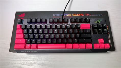 ASUS ROG Strix Scope TKL Electro Punk Gaming Keyboard Unboxing ASMR