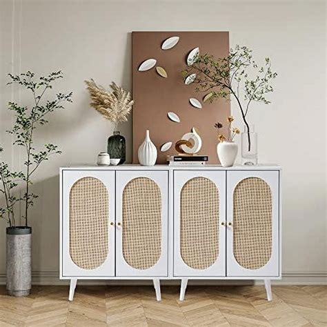 SPBOOMlife Rattan Sideboard Buffet Cabinet Accent Kitchen Cabinet