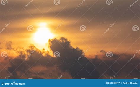 Sun in Black Clouds at Sunset. Stock Image - Image of light, sunlight ...