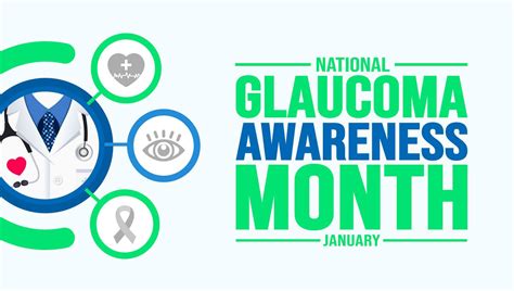 January Is Glaucoma Awareness Month Background Template Holiday