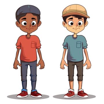 Comparison Clipart Two Cartoon Boy With School Wear Vector, Comparison ...