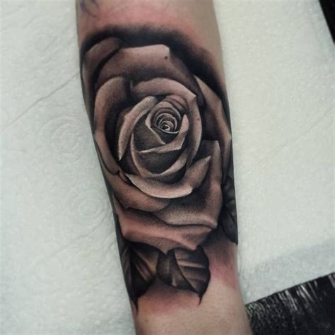 Black And White Rose Tattoo Design