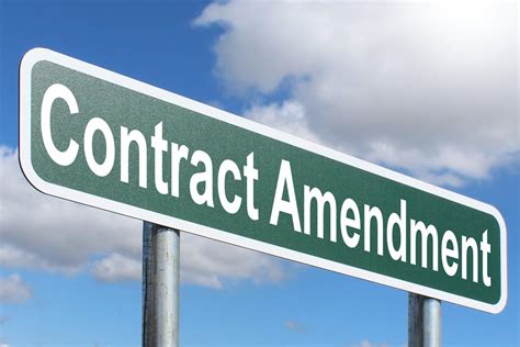 Contract Amendment Free Of Charge Creative Commons Green Highway Sign