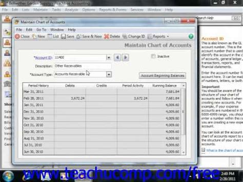 Peachtree Tutorial Adding Accounts Sage Training Lesson Youtube