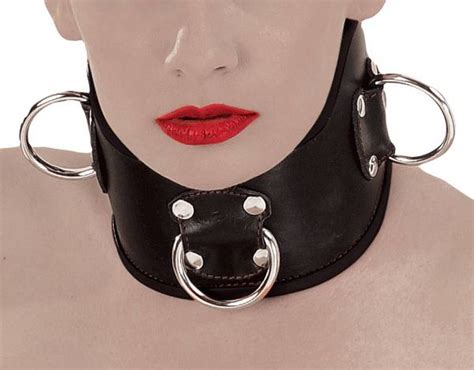 Ledapol Breites Leder Halsband Mit D Ringen S L Giamour