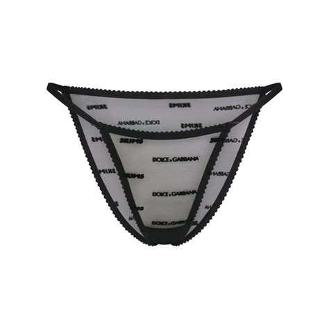 Track Dolce Gabbana X Skims Ultra Fine Mesh Logo Bikini Onyx 4 X