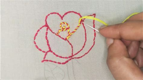 Amazing Rose Embroidery Basic Design Back Stitch Rose Hand Embroidery