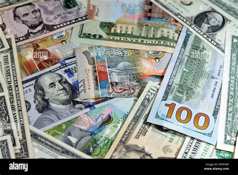 Hintergrund Der US Dollar Bargeld Banknoten Unterschiedlicher Werte Und