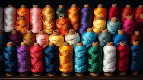 Premium Photo Colorful Thread Spools