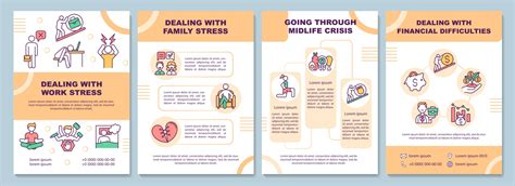 Dealing With Work Stress Brochure Template Vector Art At Vecteezy