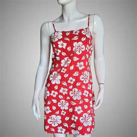 Womens Red And White Dress Depop