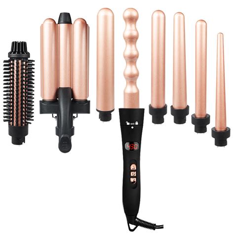 8 In 1 Multifunctional Curling Iron 8 Interchangeable Curling Wand Set