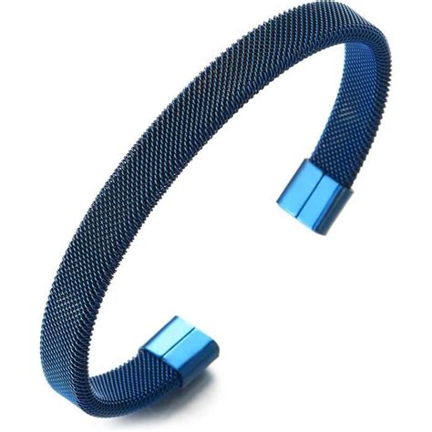 Élastique Réglable Bracelet Maille Manchette Câble Acier Inoxydable