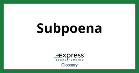 What Is A Subpoena And How Is It Legally Served Meaning