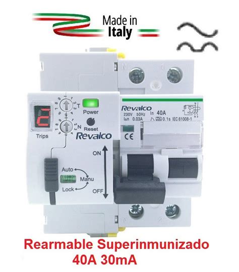 Diferencial rearmable monofásico Superinmunizado 40A 30mA RV31A24030