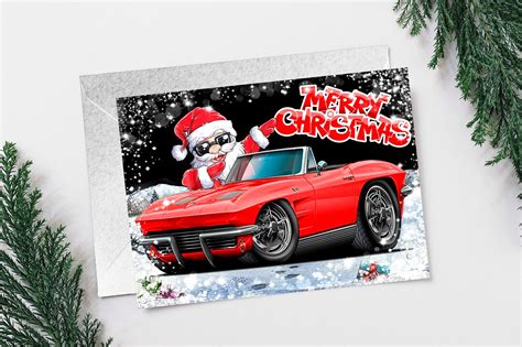 1966 Chevy Corvette Stingray Convertible Christmas Card Etsy