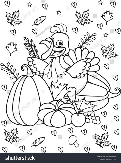 Thanksgiving Illustration Coloring Pages Art Stock Vector (Royalty Free ...