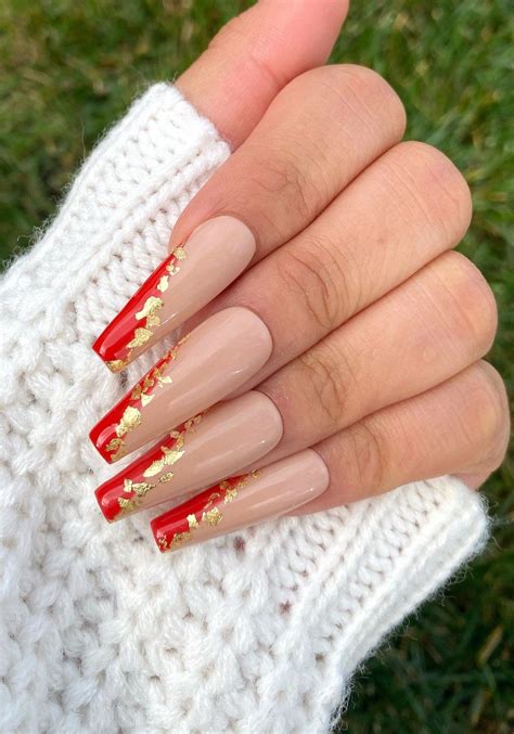 Glamorous Red Nails For Sophisticated Fingertips Red And Gold